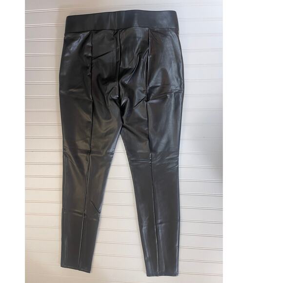 Ann Taylor LOFT Faux Leather Pull On Leggings Elastic Waist Chic Womens Medium - Picture 5 of 6